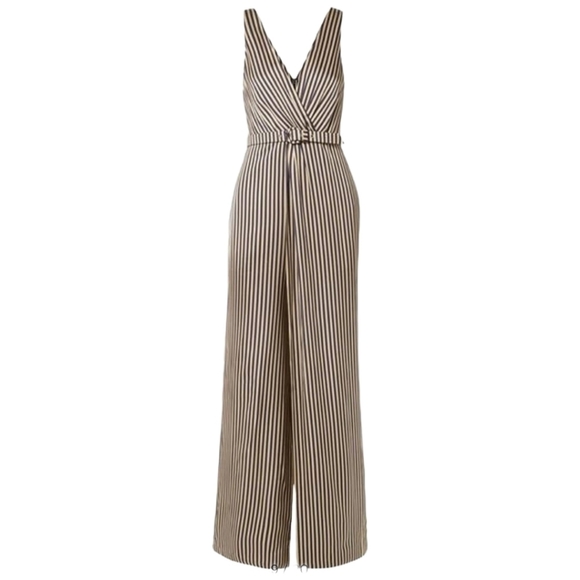 Jonathan Simkhai Wrap-Effect Jumpsuit, Size 6, Blue | Khaki, NWT - Picture 4 of 16